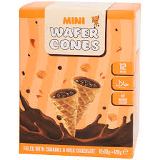 Mini Wafer Cones Chocolat et Caramel