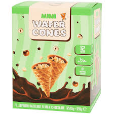 Mini Wafer cônes Chocolat/Noisette